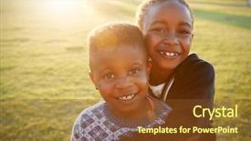  Presentation with school elementary - PPT layouts enhanced with african elementary school boy background and a tawny brown colored foreground