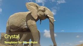  Presentation with elephant - Amazing presentation theme having african elephant close up wide backdrop and a tawny brown colored foreground