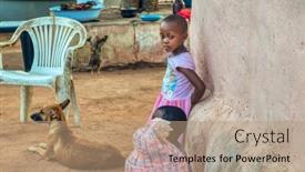  Presentation with family - Slide set with african-family-in-the-yard background and a coral colored foreground