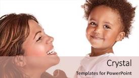  Presentation with love mother - Beautiful presentation featuring african family isolated on white backdrop and a coral colored foreground