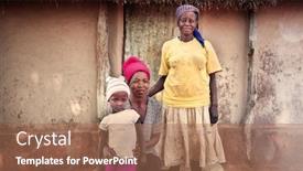  Presentation with mother child - Beautiful PPT layouts featuring african-family-mother-child backdrop and a coral colored foreground