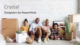  Presentation with living room family - Amazing presentation theme having african-family-of-father-mother backdrop and a white colored foreground