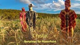  Presentation with corn field - PPT theme enhanced with african-fashion-traditional-dresses-presented background and a tawny brown colored foreground