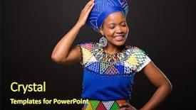  Presentation with african culture - Theme enhanced with african fashion woman wearing traditional background and a wine colored foreground