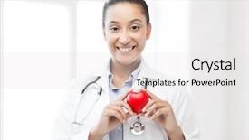  Presentation with cardiology concept - Cool new theme with african female doctor with heart backdrop and a white colored foreground