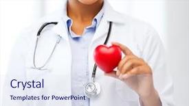  Presentation with cardiology concept - Cool new PPT theme with african female doctor with heart backdrop and a  colored foreground