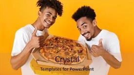  Presentation with african people boxing - Cool new slides with african friends in t-shirts backdrop and a gold colored foreground