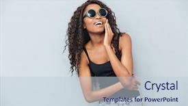  Presentation with afro - PPT theme having african girl - cheerful afro american woman background and a lemonade colored foreground