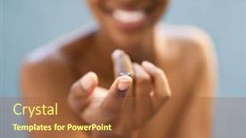  Presentation with eyesight - Presentation design having african-girl-holding-contact-lens background and a red colored foreground