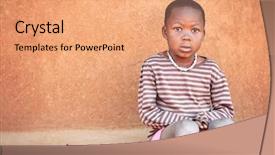  Presentation with african american girl power business - Slides enhanced with african girl in the yard background and a coral colored foreground