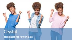  Presentation with african american girl power business - Audience pleasing PPT theme consisting of african girl over isolated background backdrop and a teal colored foreground