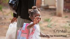  Presentation with mom - Beautiful presentation theme featuring african-girl-with-her-mom backdrop and a coral colored foreground