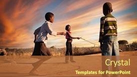  Presentation with rope - Audience pleasing presentation consisting of african-girls-and-boy-group backdrop and a red colored foreground