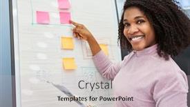  Presentation with graphic - Cool new slides with african-graphic-designer-on-flipchart backdrop and a soft green colored foreground