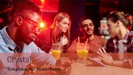  Presentation with scrolling - PPT layouts having african-guy-scrolling-in-smartphone background and a red colored foreground