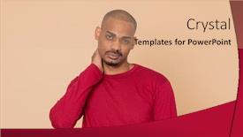  Presentation with yellow - PPT theme consisting of african-guy-with-a-red background and a coral colored foreground