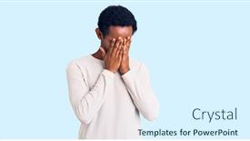  Presentation with happy sad face man - Slides with african-handsome-man-wearing-casual background and a sky blue colored foreground