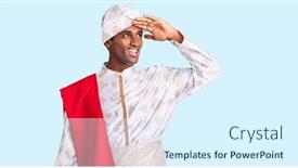  Presentation with saree - PPT layouts having african-handsome-man-wearing-tradition background and a sky blue colored foreground