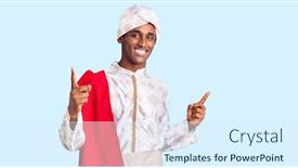  Presentation with saree - PPT theme having african-handsome-man-wearing-tradition background and a sky blue colored foreground