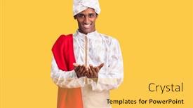  Presentation with saree - Beautiful slides featuring african-handsome-man-wearing-tradition backdrop and a yellow colored foreground