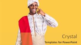  Presentation with african beauty - Beautiful theme featuring african-handsome-man-wearing-tradition backdrop and a yellow colored foreground