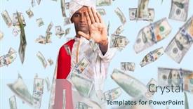  Presentation with saree - Presentation design consisting of african-handsome-man-wearing-tradition background and a sky blue colored foreground