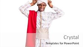 Presentation with saree - Beautiful slide set featuring african-handsome-man-wearing-tradition backdrop and a white colored foreground