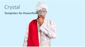  Presentation with saree - Colorful slide deck enhanced with african-handsome-man-wearing-tradition backdrop and a sky blue colored foreground