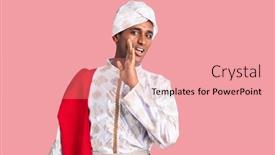  Presentation with saree - Colorful PPT theme enhanced with african-handsome-man-wearing-tradition backdrop and a coral colored foreground