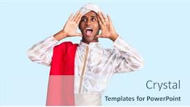  Presentation with saree - Cool new slide set with african-handsome-man-wearing-tradition backdrop and a sky blue colored foreground