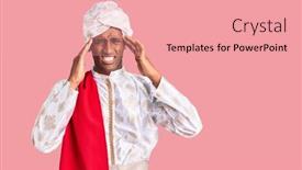  Presentation with saree - Audience pleasing slide set consisting of african-handsome-man-wearing-tradition backdrop and a coral colored foreground