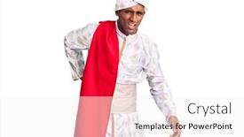  Presentation with saree - Presentation design featuring african-handsome-man-wearing-tradition background and a white colored foreground
