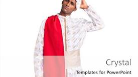  Presentation with saree - Audience pleasing PPT theme consisting of african-handsome-man-wearing-tradition backdrop and a white colored foreground