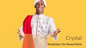 Presentation with saree - PPT theme enhanced with african-handsome-man-wearing-tradition background and a yellow colored foreground