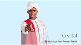  Presentation with saree - Audience pleasing presentation design consisting of african-handsome-man-wearing-tradition backdrop and a sky blue colored foreground