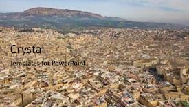  Presentation with fes - Slides with old medina in fes morocco background and a coral colored foreground