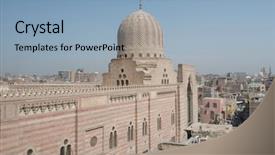  Presentation with cairo - Amazing theme having muayyad mosque in cairo egypt backdrop and a light blue colored foreground