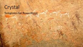  Presentation with archaeological - Cool new presentation with bushmen rock painting of human backdrop and a yellow colored foreground