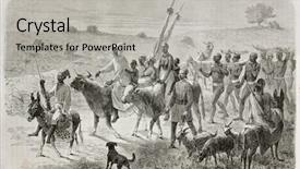  Presentation with south sudan - Theme with south african heritage - old illustration of elephant hunters background and a light gray colored foreground