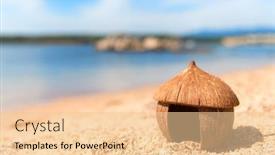  Presentation with hut - PPT theme having african-hut-made-from-coconut background and a lemonade colored foreground