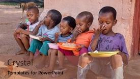  Presentation with sorghum - Slide deck featuring african-kids-eating-some-sorghum background and a tawny brown colored foreground