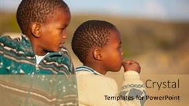  Presentation with kids playing - Presentation having african-kids-in-the-yard background and a yellow colored foreground