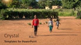  Presentation with copper - Theme enhanced with african-kids-playing background and a  colored foreground