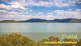  Presentation with dam - PPT theme featuring african-landscape-at-gaborone-dam background and a tawny brown colored foreground