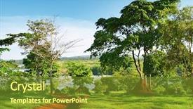  Presentation with african river - Cool new presentation theme with african landscape nile river uganda backdrop and a tawny brown colored foreground