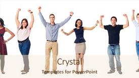  Presentation with diversity - Colorful presentation theme enhanced with celebrating diversity real people group isolated on white cheering backdrop and a lemonade colored foreground