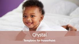  Presentation with baby chickens little cute chicks - Cool new PPT layouts with cute baby lying on tummy backdrop and a coral colored foreground