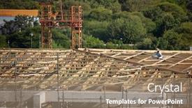  Presentation with structure - Beautiful presentation featuring african man building the roof backdrop and a coral colored foreground