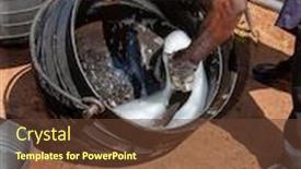  Presentation with cleaning - Audience pleasing PPT theme consisting of african-man-cleaning-the-pots backdrop and a tawny brown colored foreground