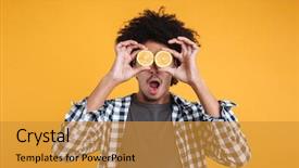  Presentation with eye popping funny cake pops - Theme having portrait of a funny young background and a yellow colored foreground